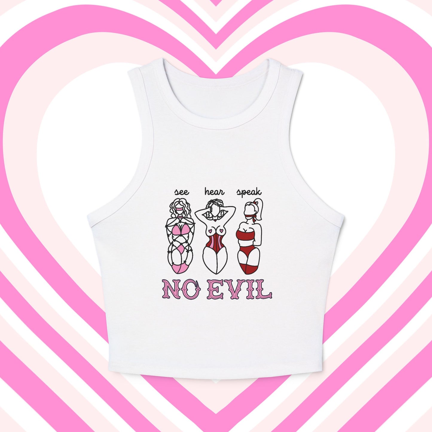 "No Evil" Rib Micro Tank Top