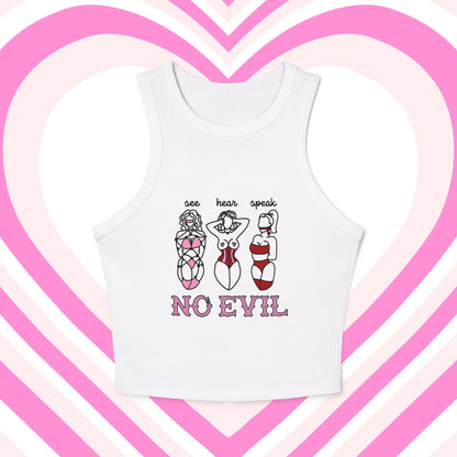 "No Evil" Rib Micro Tank Top