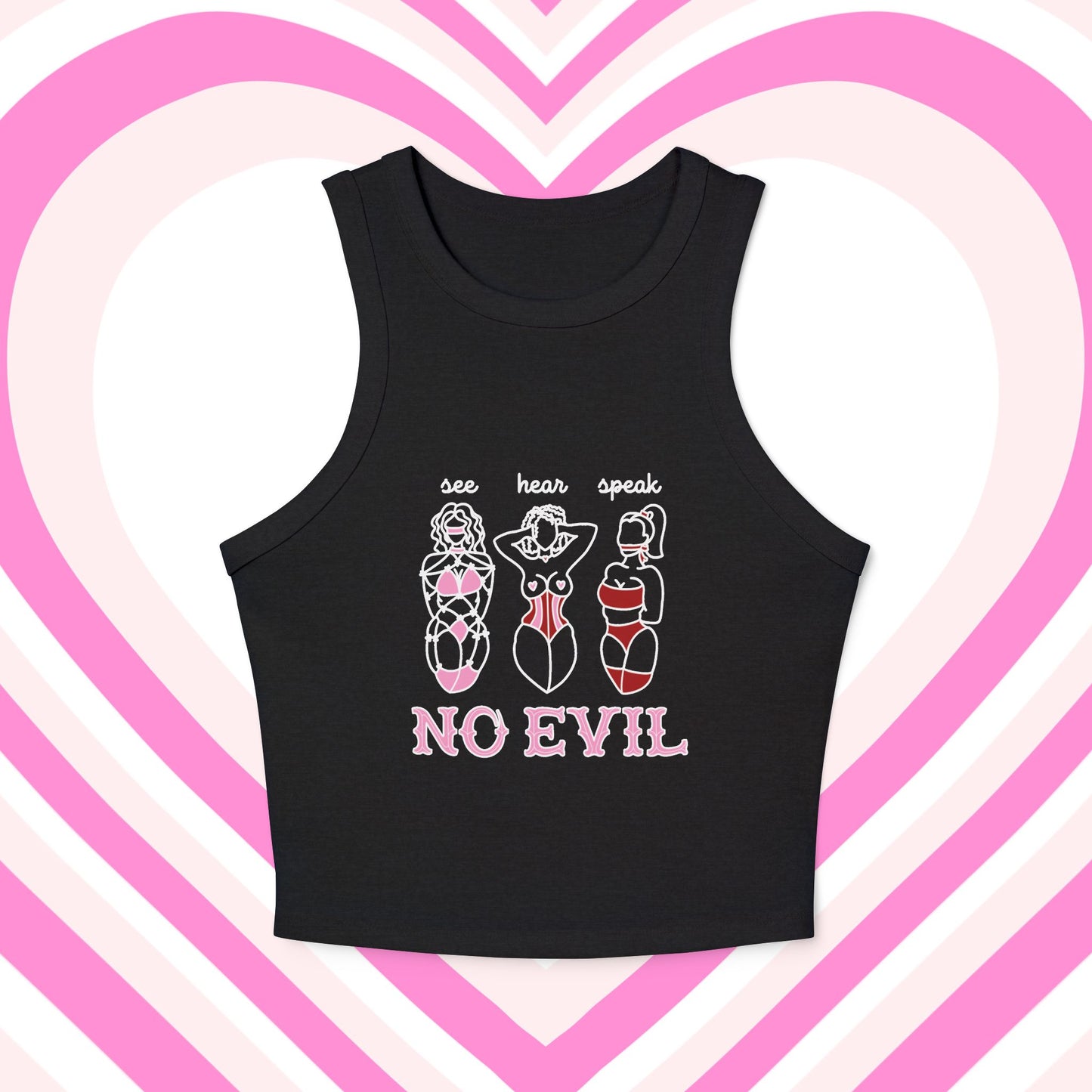 "No Evil" Rib Micro Tank Top